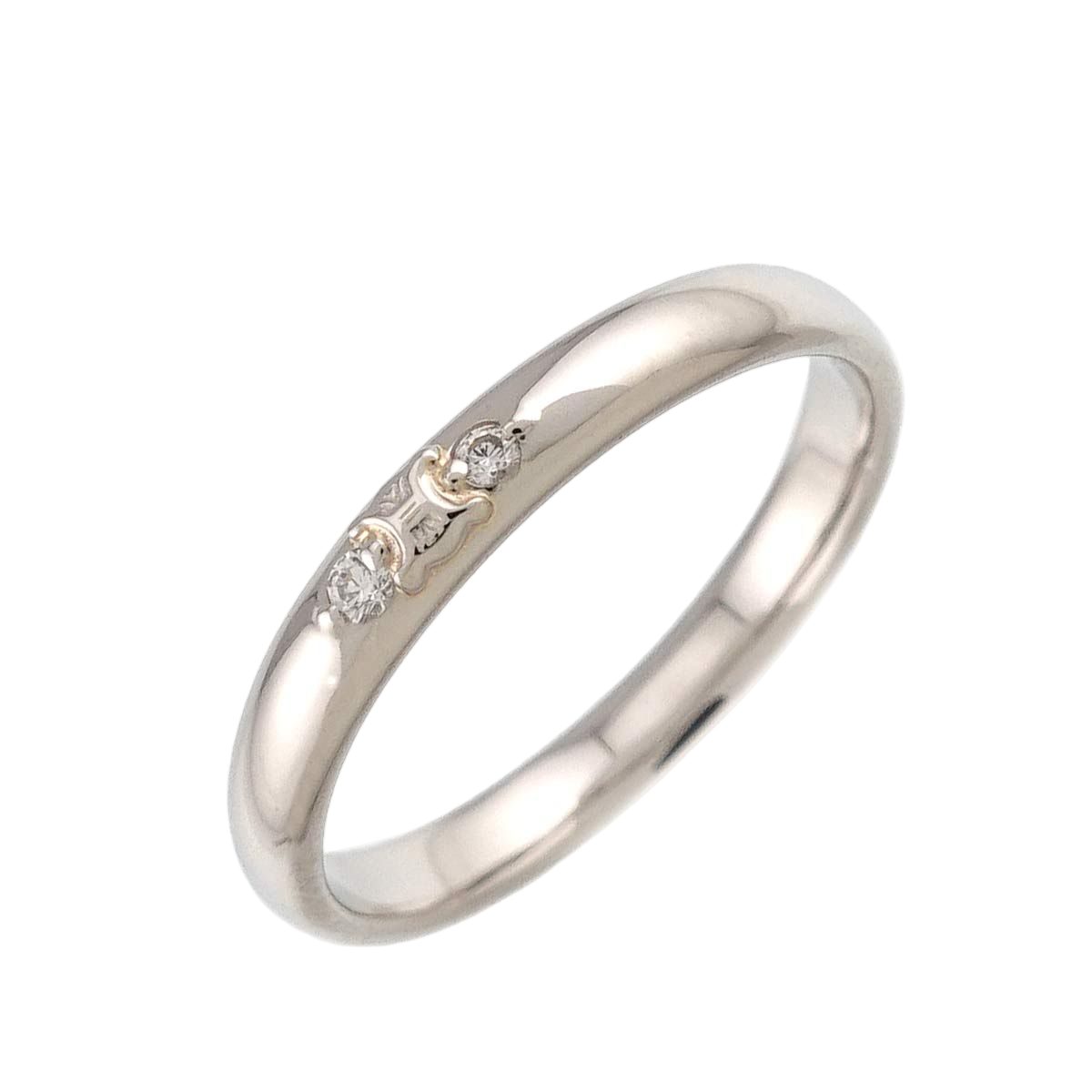 Celine Macadam Ring Diamond Pt Platinum 18k YG Yellow Gold