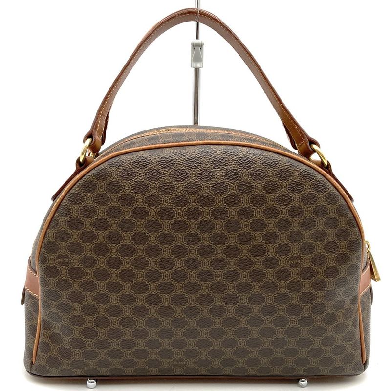 Celine Mc98/1 Macadam Handbag Vintage Retro Brown Pvc/leather Ladies Men