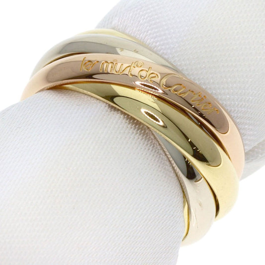 Cartier Trinity Rows 48 Ring 18K Yellow Gold White Pink