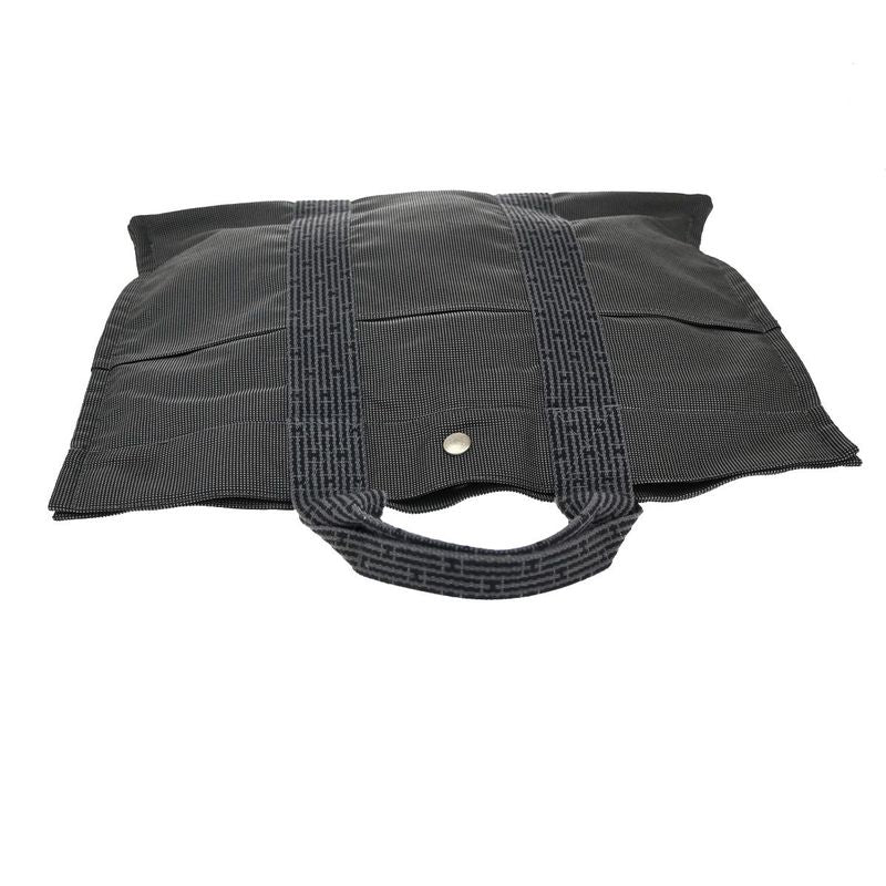 Hermes Her Line MM Hand Tote Bag Canvas Gray 38ka972