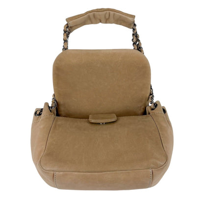 Chanel CC Logo Leather Chain Shoulder Bag Mini Beige Quilted — view 10