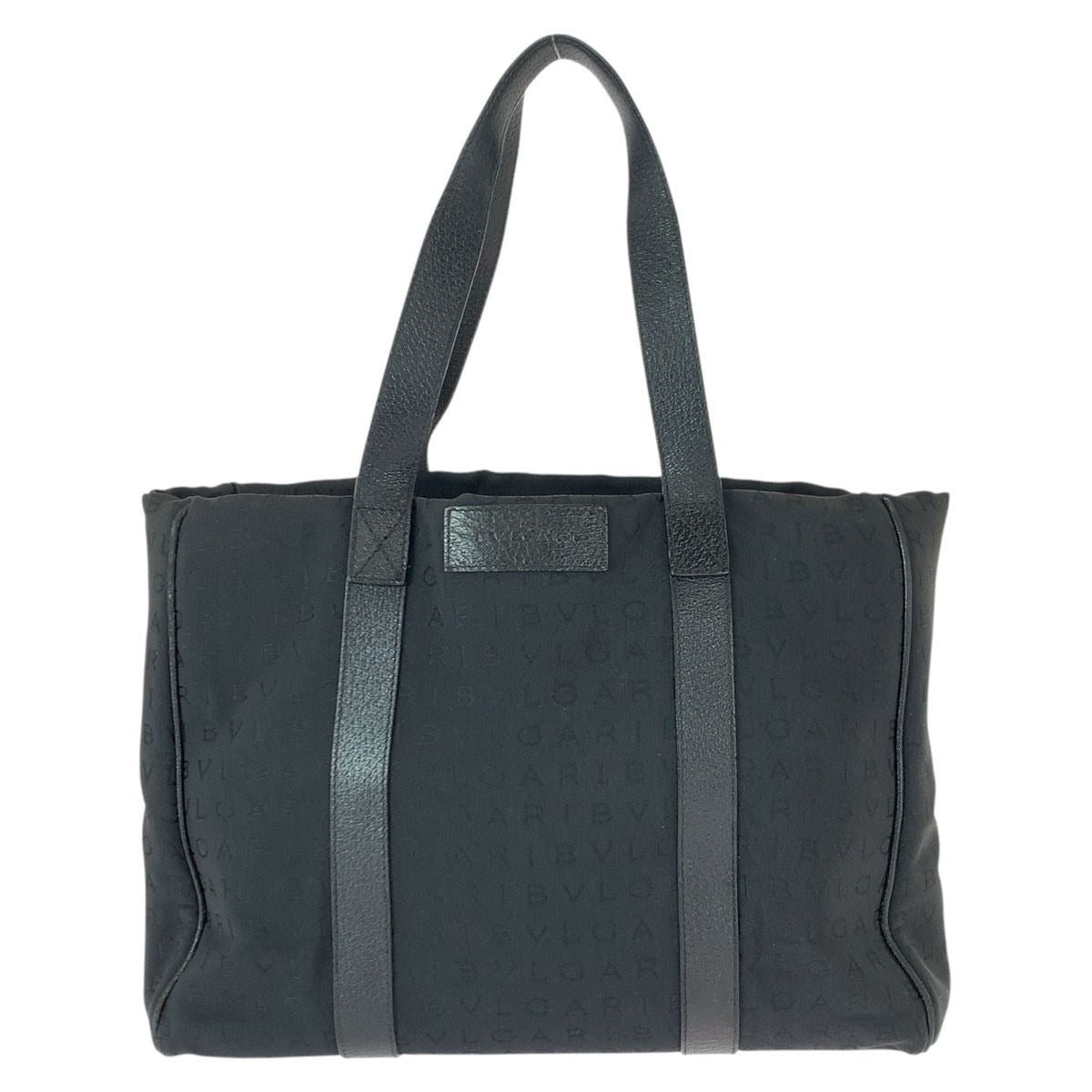 Bvlgari Logomania Black Canvas Leather Shoulder Bag
