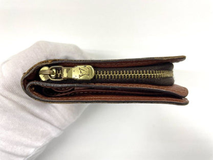 Louis Vuitton Monogram Compact Zipped Folding Wallet M61667 Brown Made In Spain