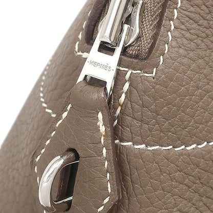 Hermes 2-Way Bag Bolide 31 Taurillon Clemence Etoupe Silver Hardware Glazed