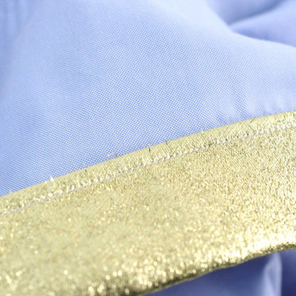Gucci 521946 100% Cotton Logo Button Collar Silk Long Sleeves Blue Gold 41/16