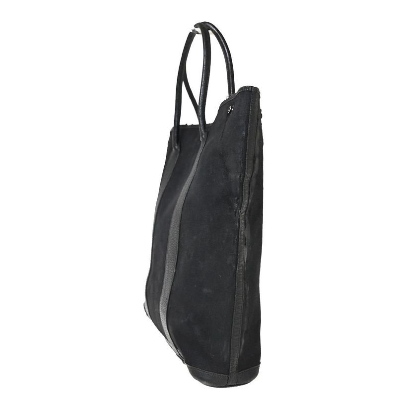 Hermes Garden File Tote Bag Canvas Leather Black ▢I 69fa285