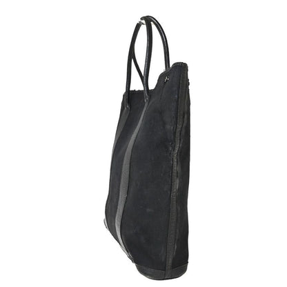 Hermes Garden File Tote Bag Canvas Leather Black ▢I 69fa285