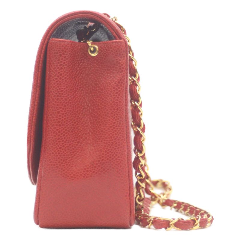 Chanel 2nd Unit Caviar Skin Red Diana 25 Chain Shoulder Bag Shoulder Bag Red