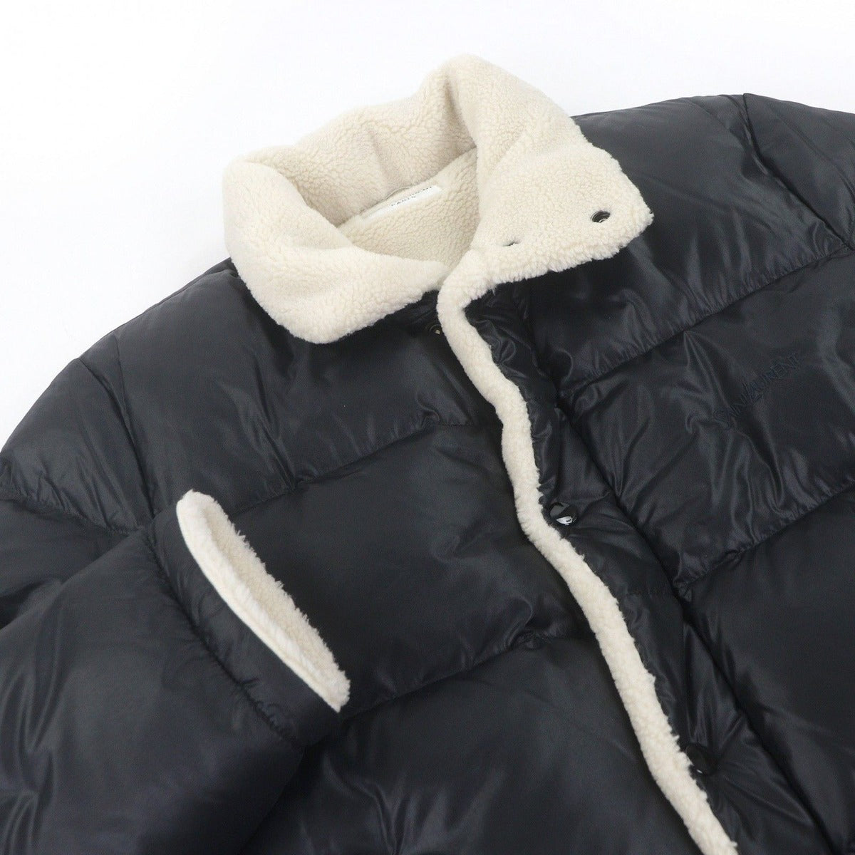 Saint Laurent Paris Shearling Back Logo Jacket — view 2