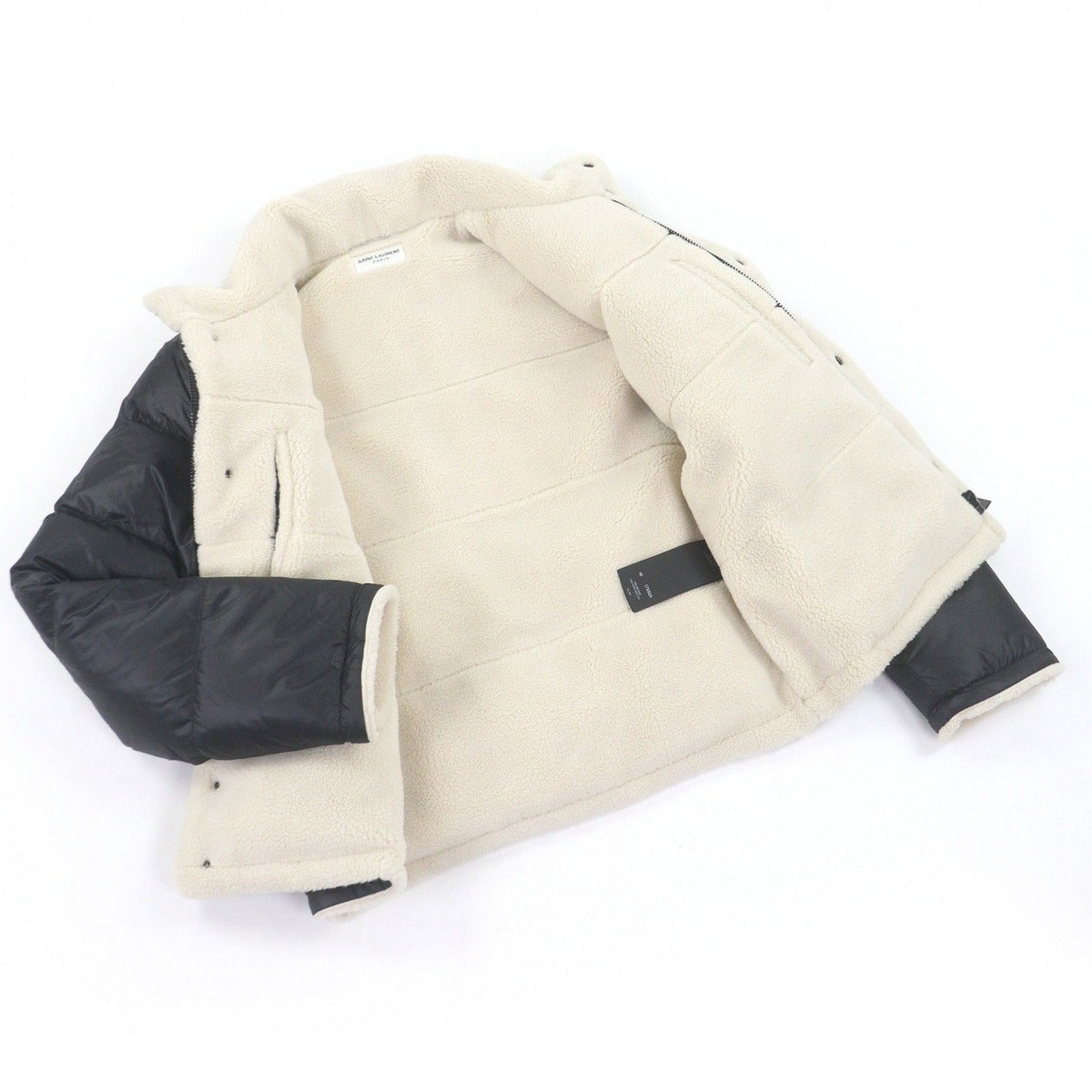 Saint Laurent Paris Shearling Back Logo Jacket — view 3