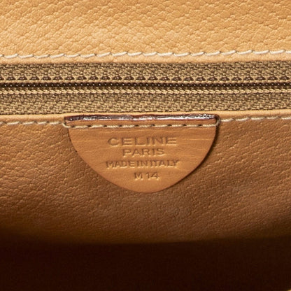 Celine Half Moon Flap Crossbody Beige Brown Macadam Canvas — view 10