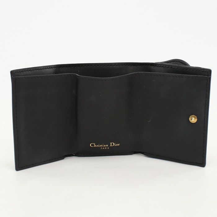 DIOR Trifold Wallet Saddle Trifold Wallet Leather Women's