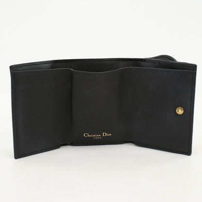 DIOR Trifold Wallet Saddle Trifold Wallet Leather Women's