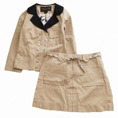 Louis Vuitton Skirt Set Suit Bicolor Floral Pattern Lining