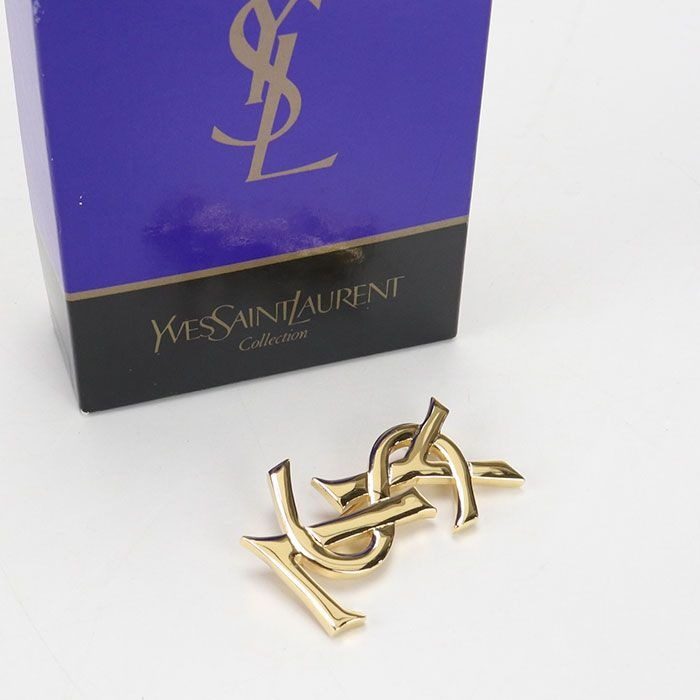 Saint Laurent Vintage Yves Brooch Metal
