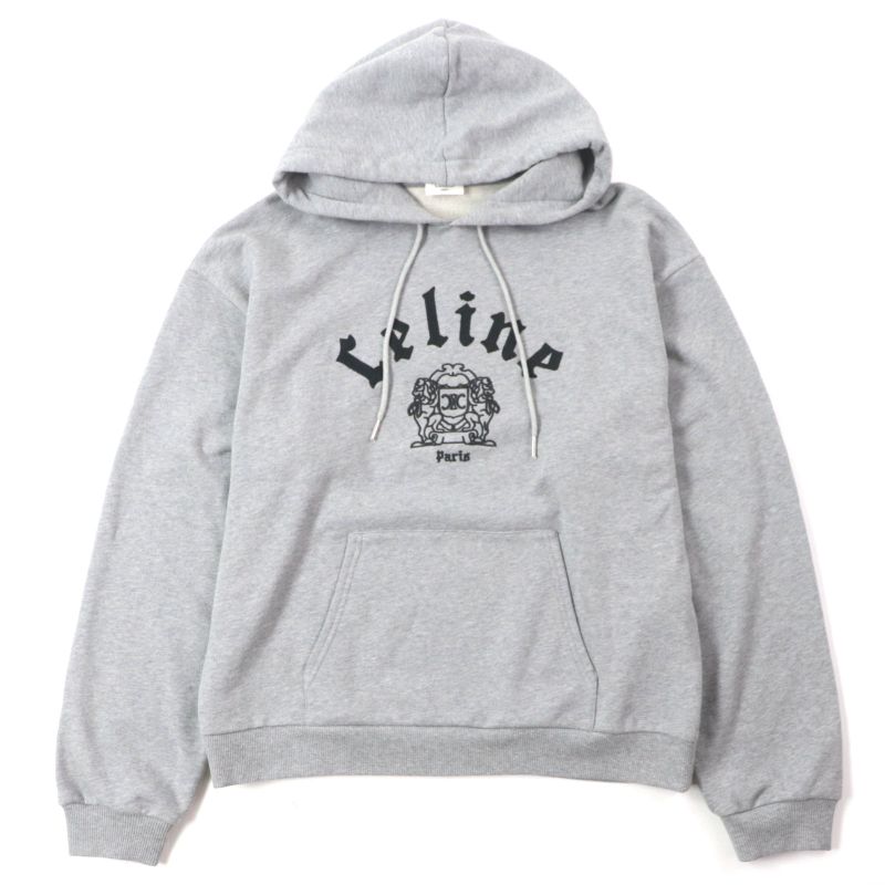 Celine Ry08m670q 100% Cotton Gothic Print Embroidery Loose Hoodie Pullover