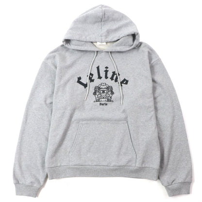 Celine Ry08m670q 100% Cotton Gothic Print Embroidery Loose Hoodie Pullover