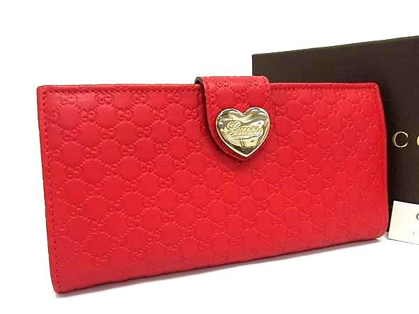 Gucci 203550 2149 Micro Guccissima Leather Foldable Long Wallet Red Fi3608