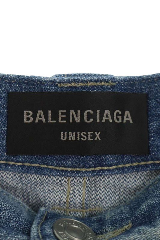 Balenciaga 831600 Tsw69 Knee Darts Denim Half Pants Men's M