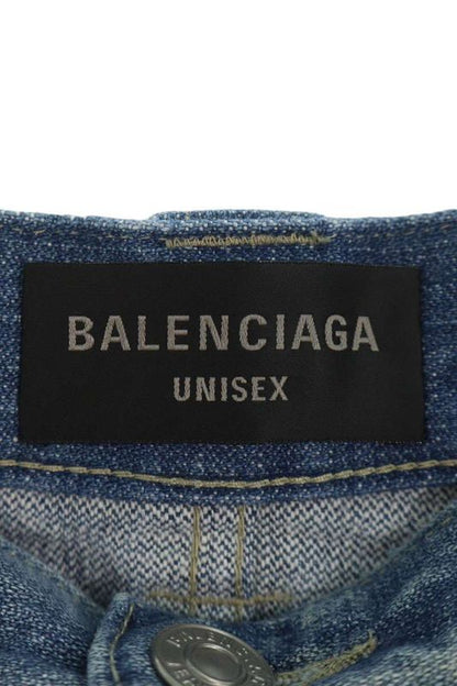 Balenciaga 831600 Tsw69 Knee Darts Denim Half Pants Men's M