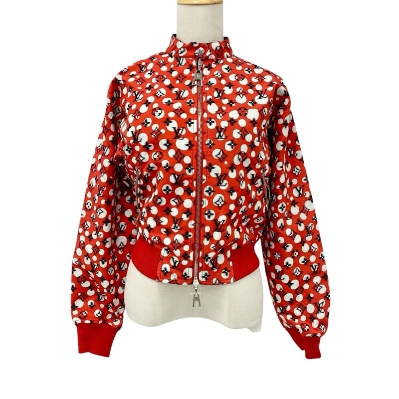 Louis Vuitton Outerwear Cotton Red Black Yayoi Kusama Monogram 23 SS