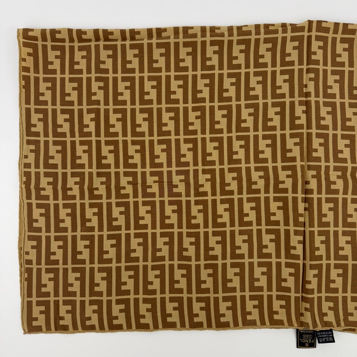 Fendi Scarf Brown Silk Vintage — view 11