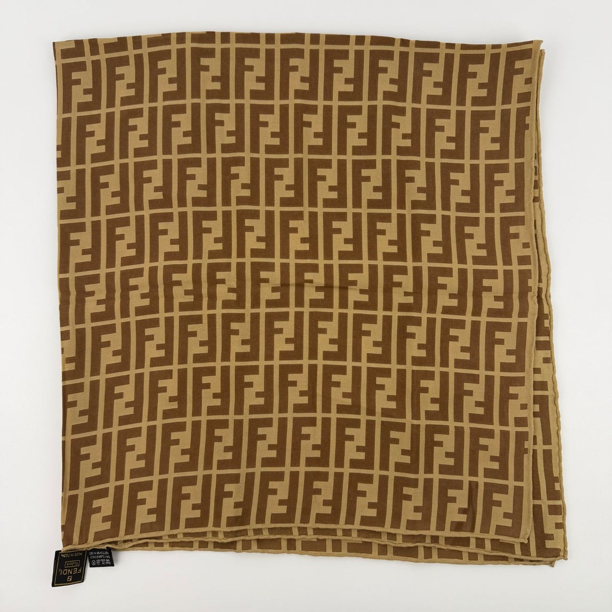 Fendi Scarf Brown Silk Vintage — view 7