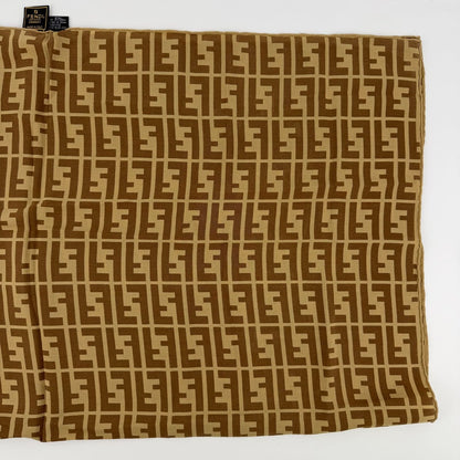 Fendi Scarf Brown Silk Vintage — view 10