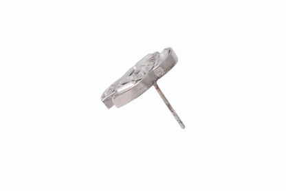 Chanel CC Logo Earrings Rhinestone Silver Color 01 — view 5