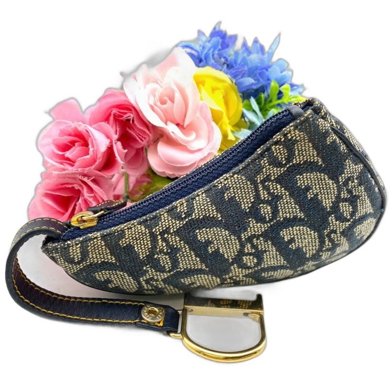 Dior Coin Case Pouch Saddle Trotter Key Ring