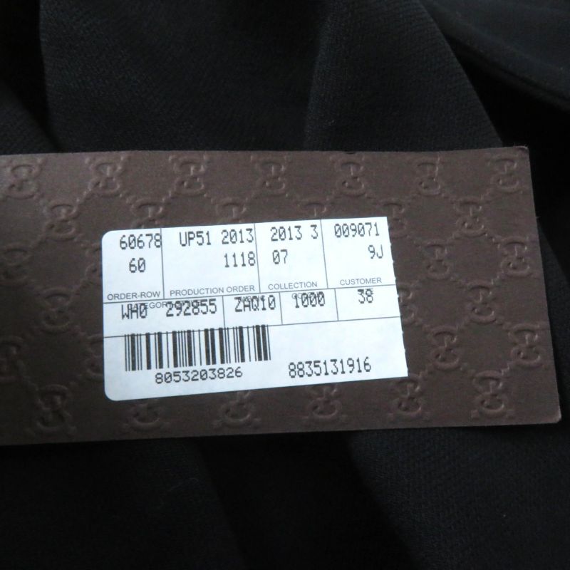 Gucci 292855 Center Press Flared Pants With Interlocking Ghardware Black 38