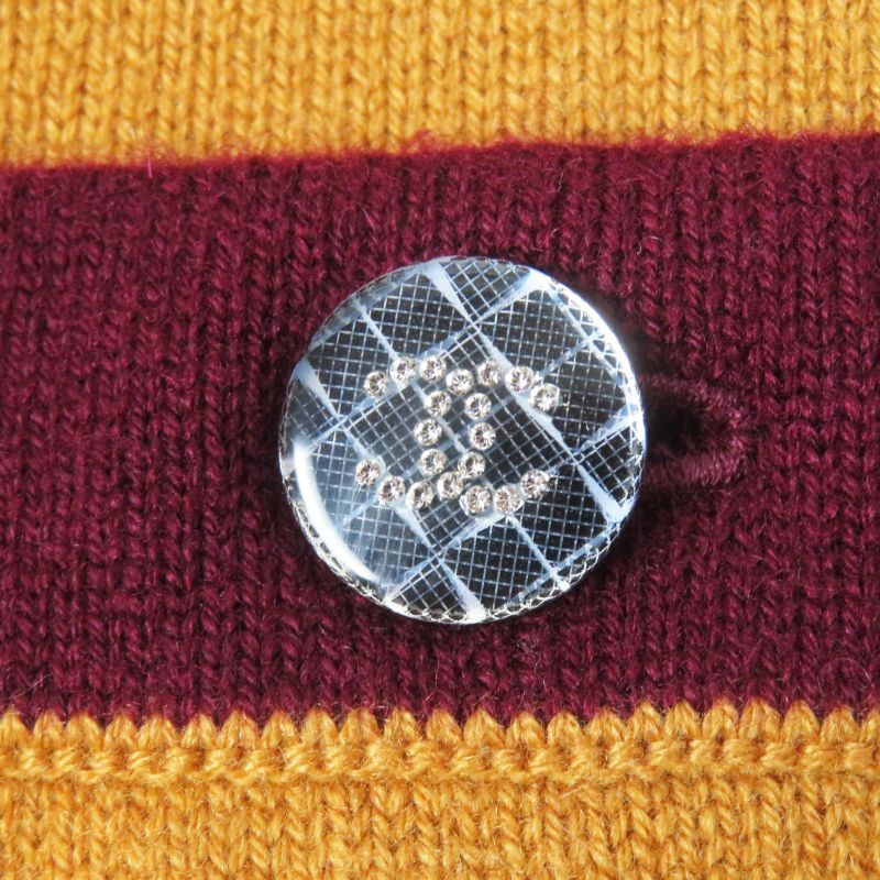 CHANEL 20AW P71510 100% Cashmere Coco Mark Buttons Bi-color Long Sleeves Long