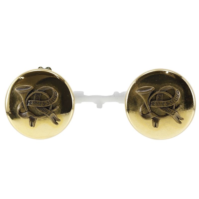 Hermes Horns Gold Plated Ladies 16.3g Earrings