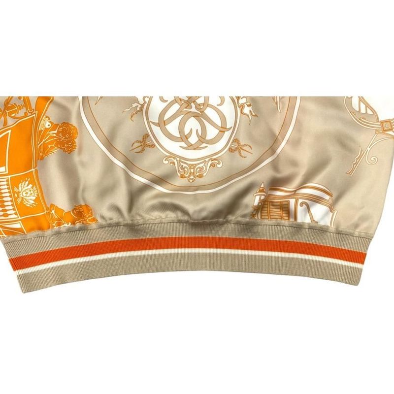 Hermes Twill Raine Long Sleeve Knit Exlibris Beige Size 36 Cashmere with Box