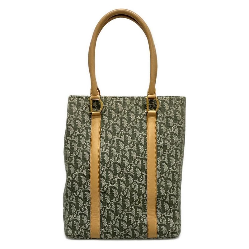 Dior/christian Dior Handbag Trotter Khaki×beige Leather