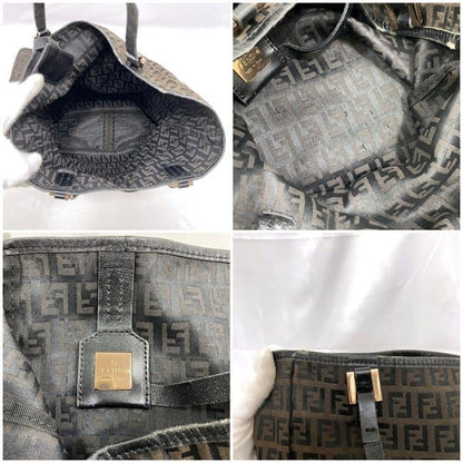 Fendi Tote Bag Ec21843 Brown Black Zucchino