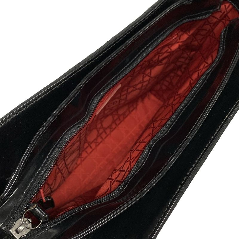 Dior/christian Dior Handbag Canage Stitch Black Leather