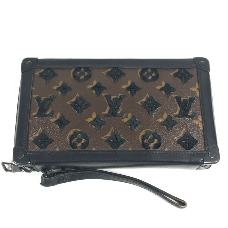 Louis Vuitton Clutch Bag Soft Trunk Monogram Canvas Black