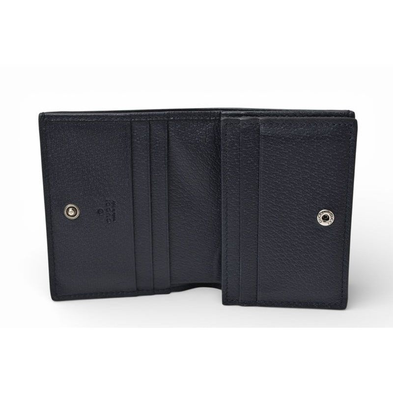Gucci Mini Wallet Bifold Folding GG Navy Beige Ophidia Blue — view 7