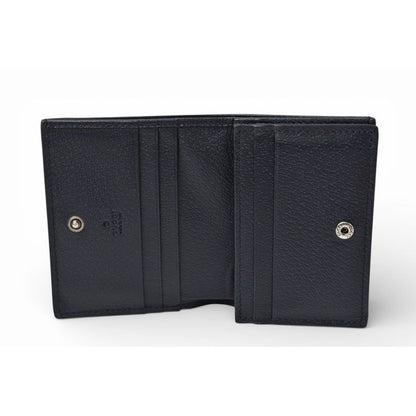 Gucci Mini Wallet Bifold Folding GG Navy Beige Ophidia Blue — view 7