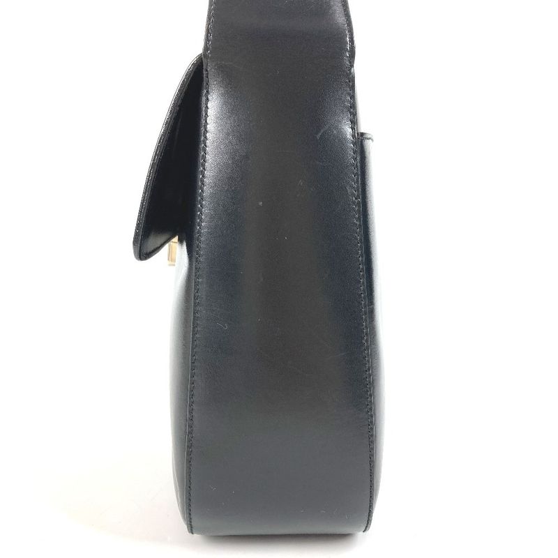 Prada Shoulder Bag Logo B7470 Leather Black