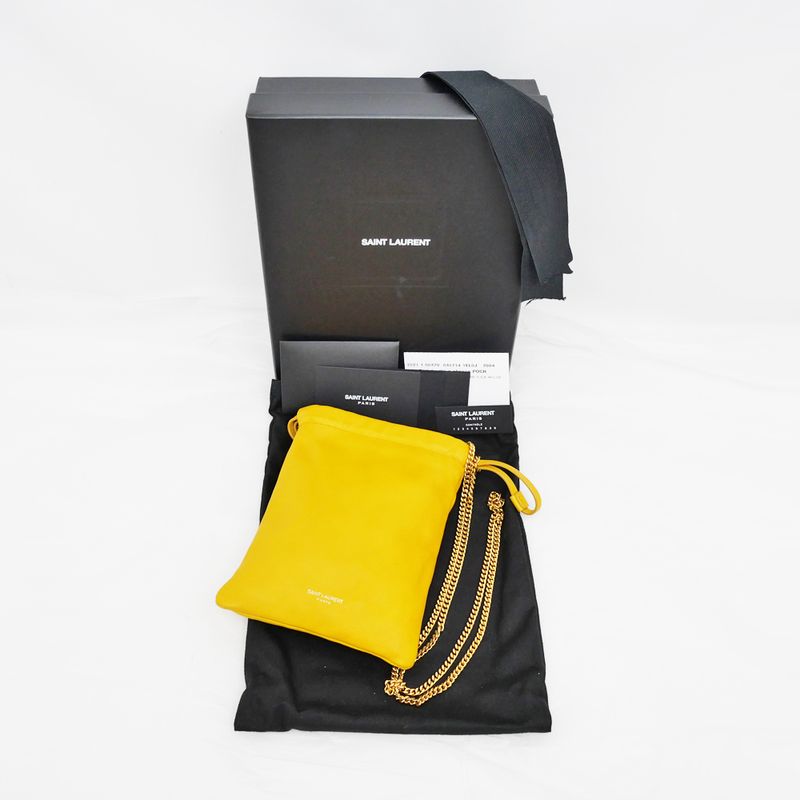 Saint Laurent Drost Ring Mini Chain Shoulder Bag Yellow - Yellow 640714