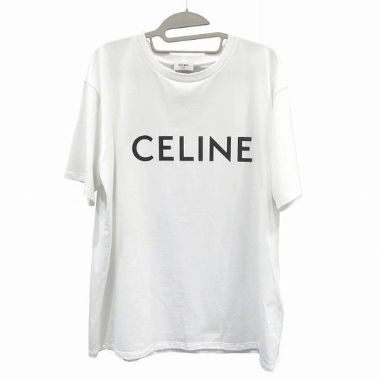 Celine White Size L Loose Fit Logo Print 2x764671q Apparel Cut And Sewn Men's