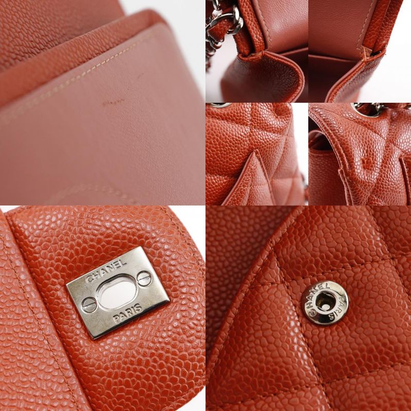 Chanel Deca Matelasse 30 Double Chain Shoulder Double Flap A58600 Caviar Skin