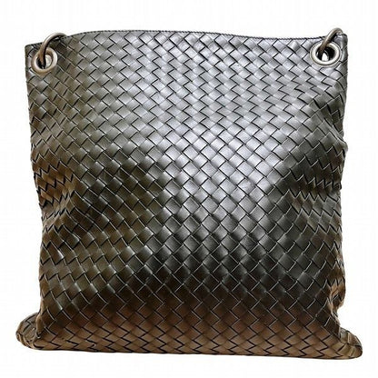 Bottega Veneta Intrecciato 161623 Black Leather Bag Shoulder Bag Unisex