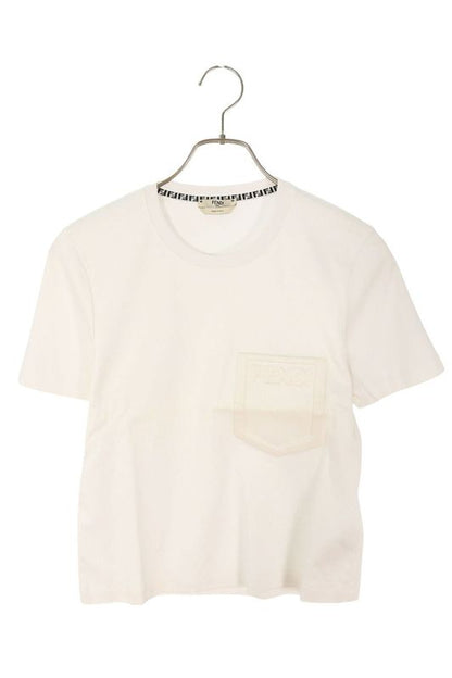 Fendi Fs7389 AFLD Logo Embossed Cropped T-shirt Women XS