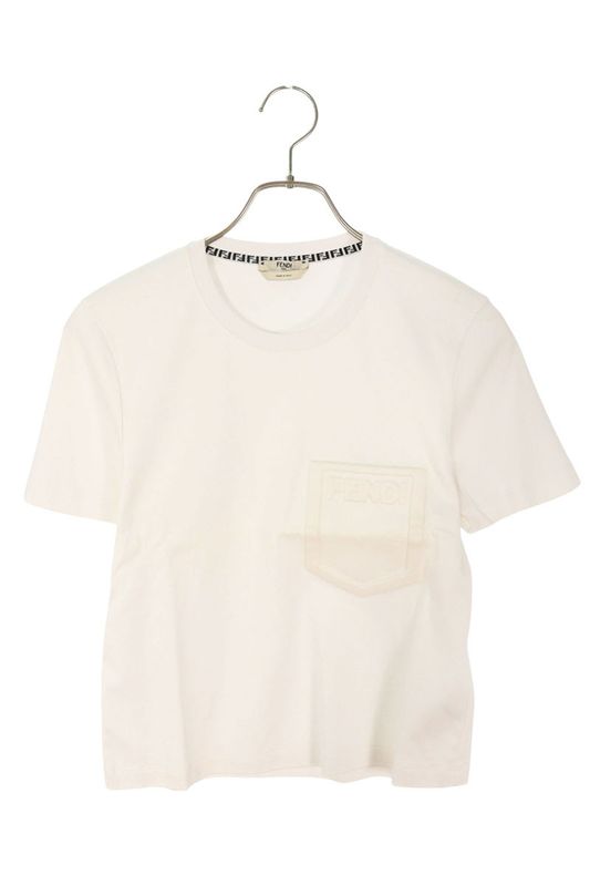 Fendi Fs7389 AFLD Logo Embossed Cropped T-shirt Women XS