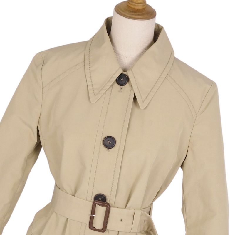 Prada Coat Belted Stainless Steel Collar Coat Balmacánco