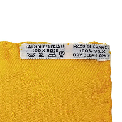 Hermes Scarf Women's Brand Carré 90 LE Geographe Geographer Silk Yellow Large