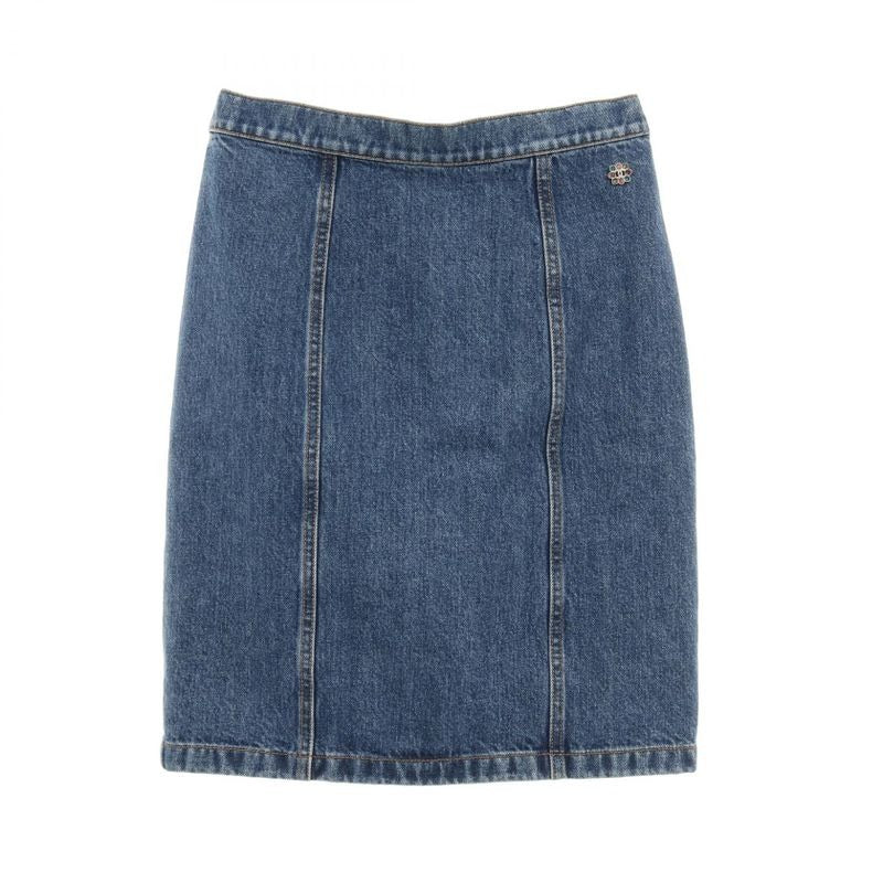 Chanel Skirt Coco Mark Button Cotton